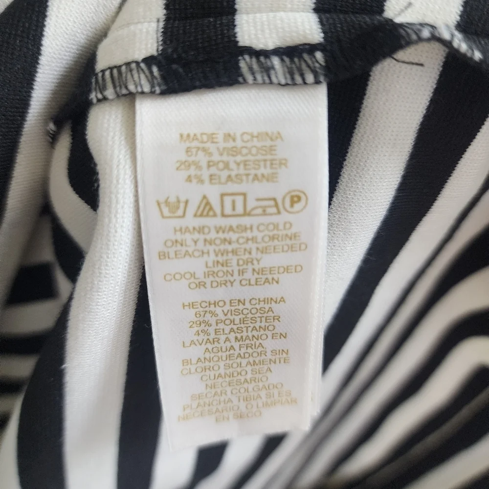 Kate Spade Black and White Sheath Dress Long Sleeve Crew Neck